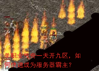 单职业传奇一天开九区,如何快速成为服务器霸主? 单职业传奇一天开九区,如何快速成为服务器霸主?