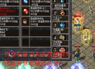 传奇私服中如何快速提升等级并获取稀有装备? 传奇私服中如何快速提升等级并获取稀有装备?
